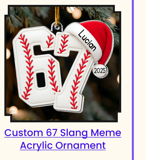 Custom 67 Six Seven Slang Meme Acrylic Ornament