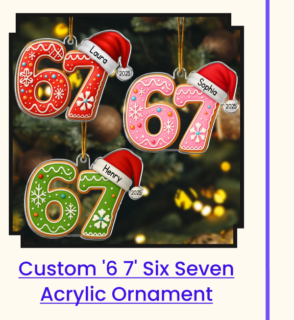 Custom '6 7' Six Seven Gen Z Gen Alpha Acrylic Ornament