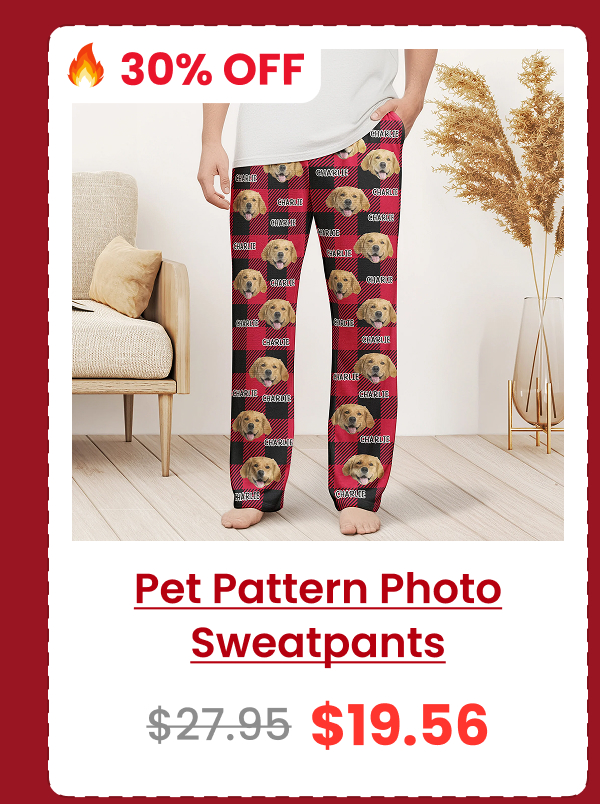 Pet Pattern Photo Sweatpants, Lounge Pants With Pockets