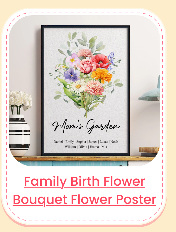 Family Birth Flower Bouquet Flower Poster