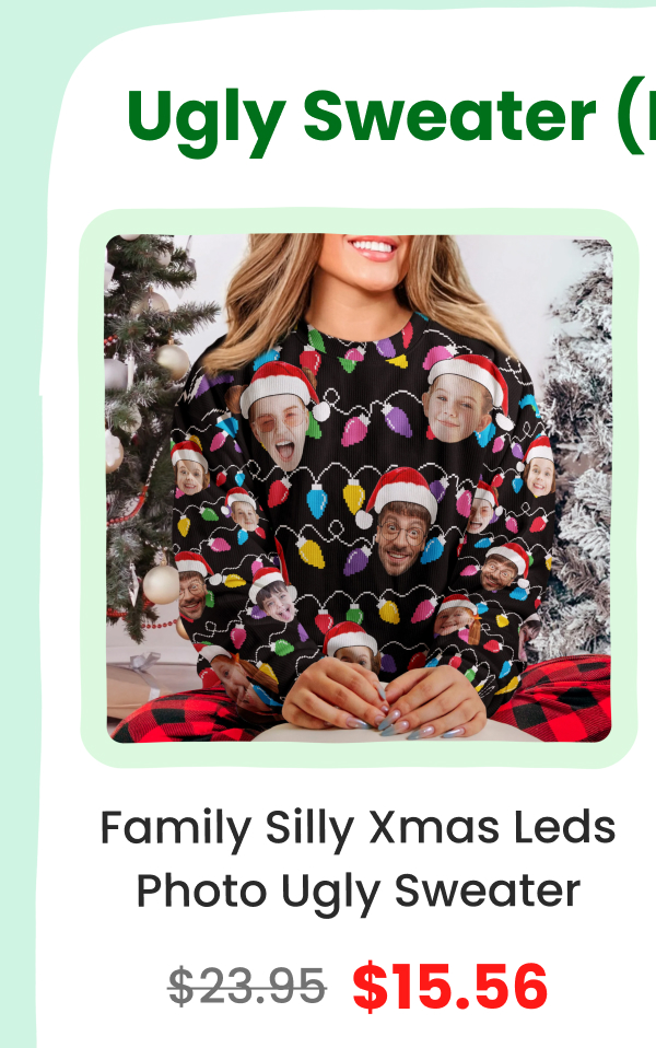 Christmas Family Silly Xmas Leds Photo Ugly Sweater