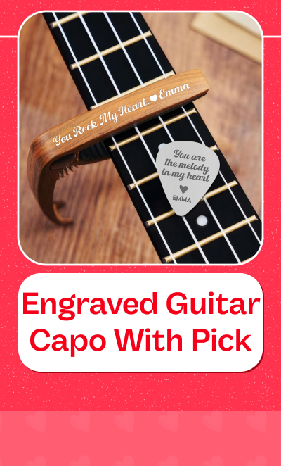 Engraved Guitar Capo With Pick