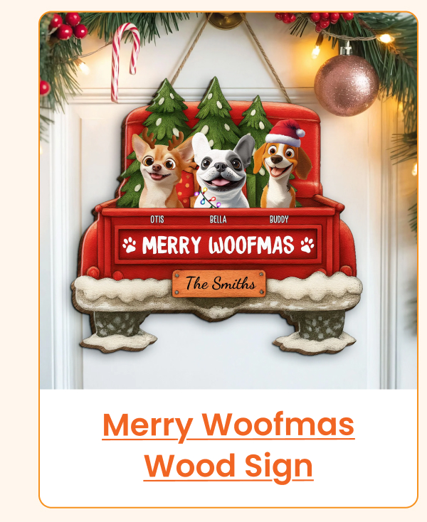 Merry Woofmas Personalized Wood Sign