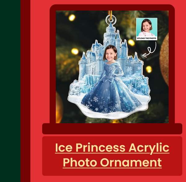 Ice Princess Custom Face Acrylic Photo Ornament