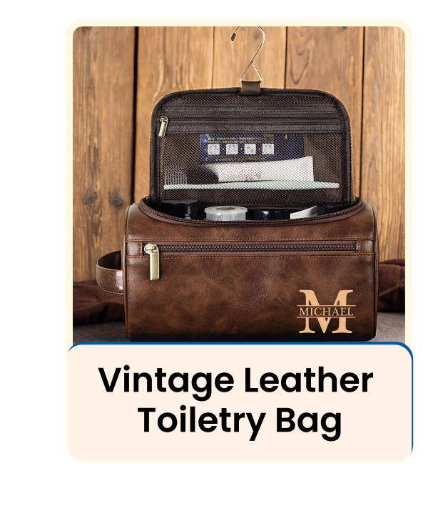 Vintage Monogram Leather Toiletry Bag