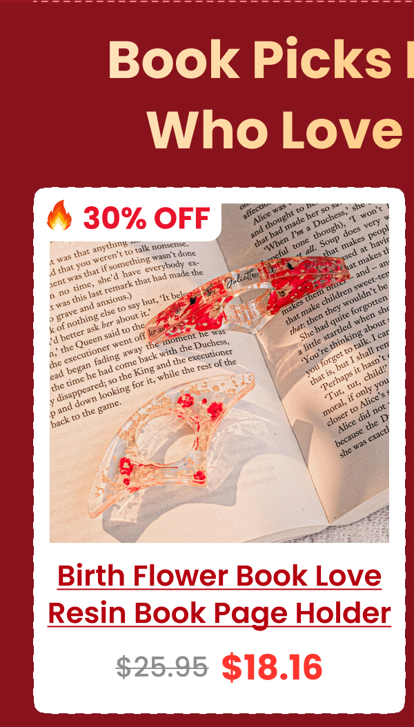 Birth Flower Book Lover Resin Book Page Holder