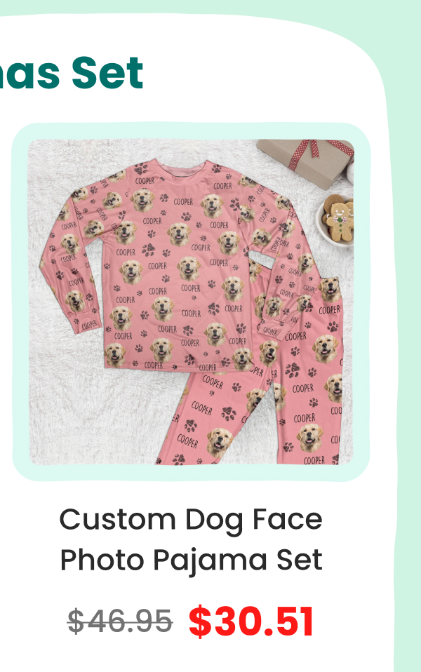 Custom Dog Face and Name Photo Pajama Set