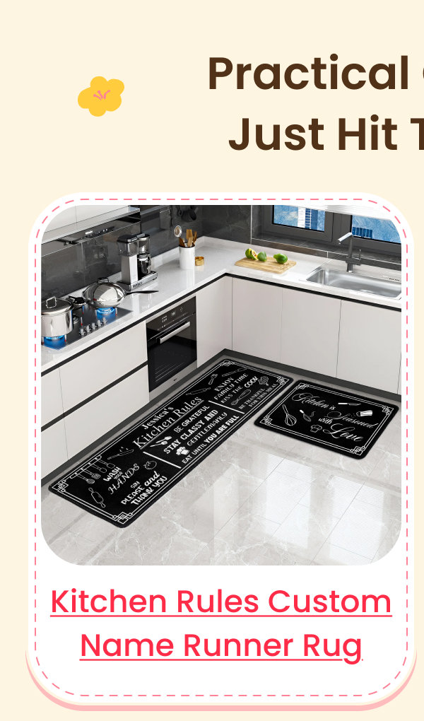 Kitchen Rules Custom Name Runner Rug
