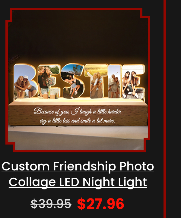 Custom Friendship Photo Collage LED Night Light
