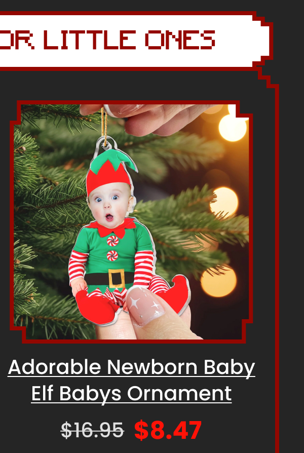 Adorable Newborn Baby Elf Ornament