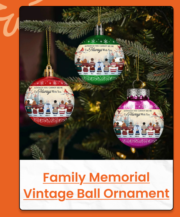 Family Memorial Vintage Ball Ornament