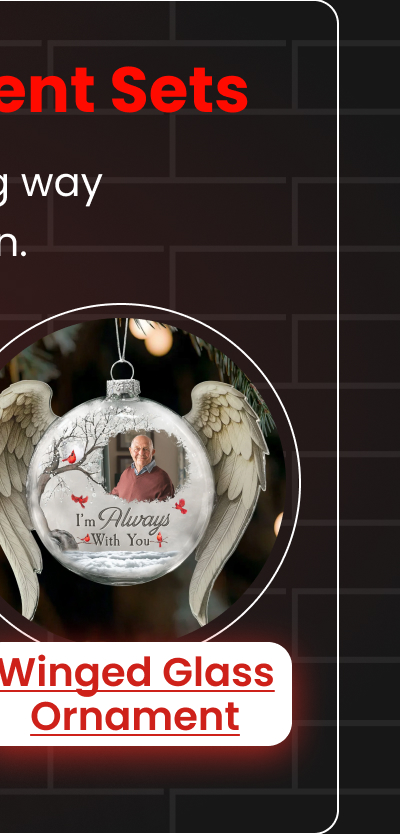 Glass Flat Ball Ornament With Wings