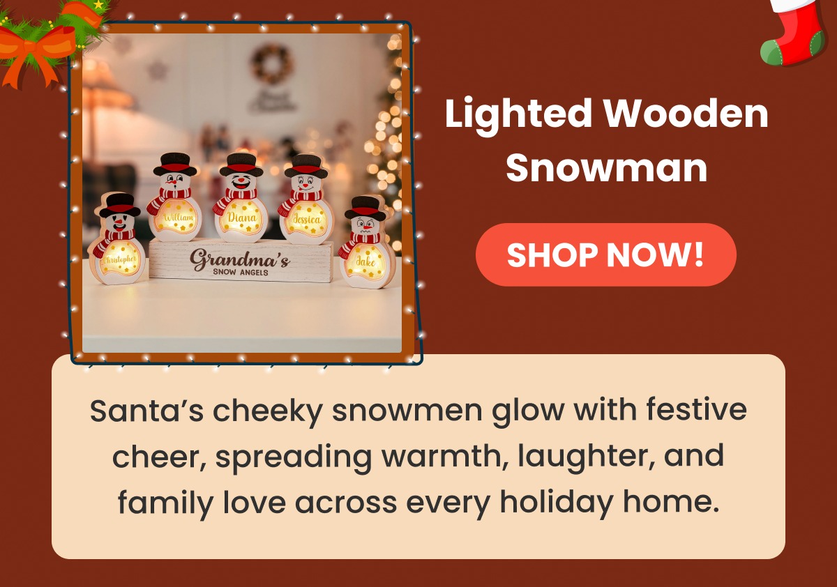 Lighted Wooden Snowman