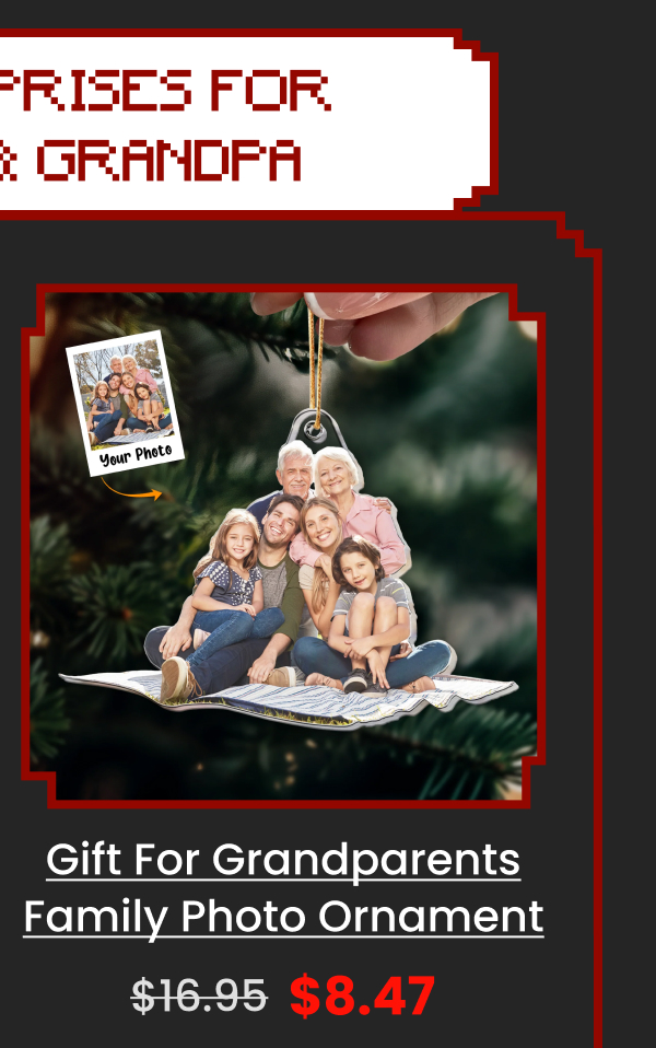 Gift For Grandparents Family Photo Ornament