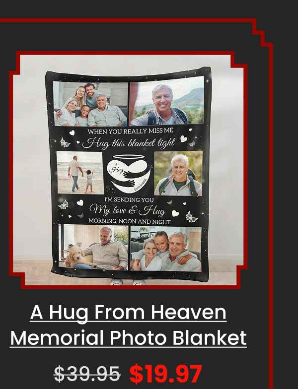 A Hug From Heaven Memorial Photo Blanket