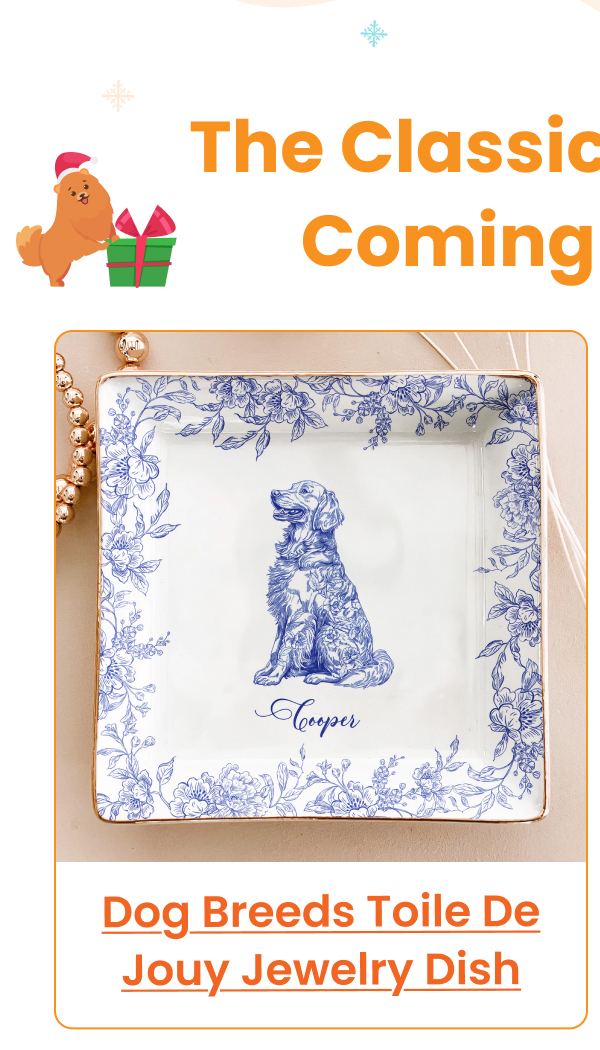 Dog Breeds Toile De Jouy Jewelry Dish