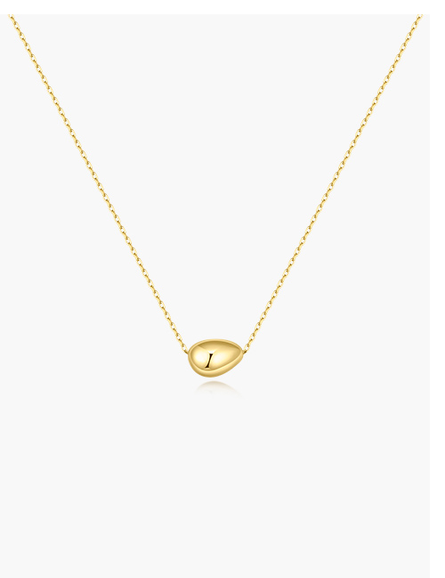 Gold Organic Dome Pebble Necklace