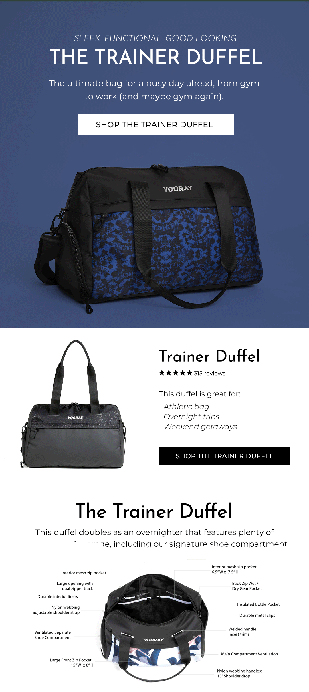 Anatomy of the PERFECT Gym Duffel Vooray