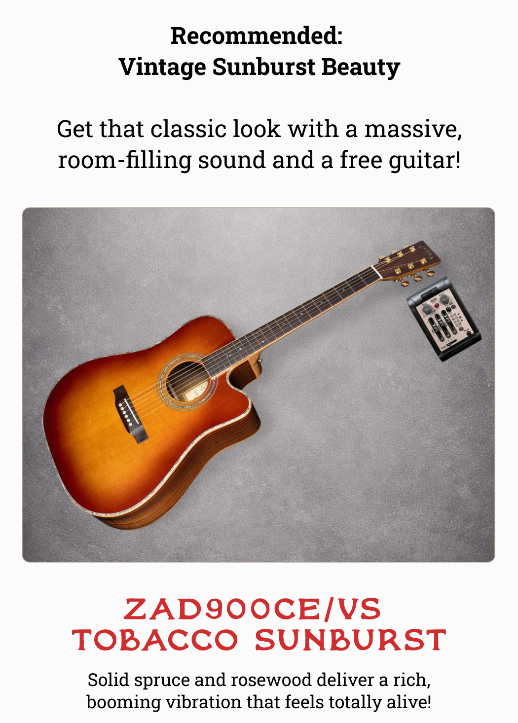 ZAD900CE/VS Tobacco Sunburst