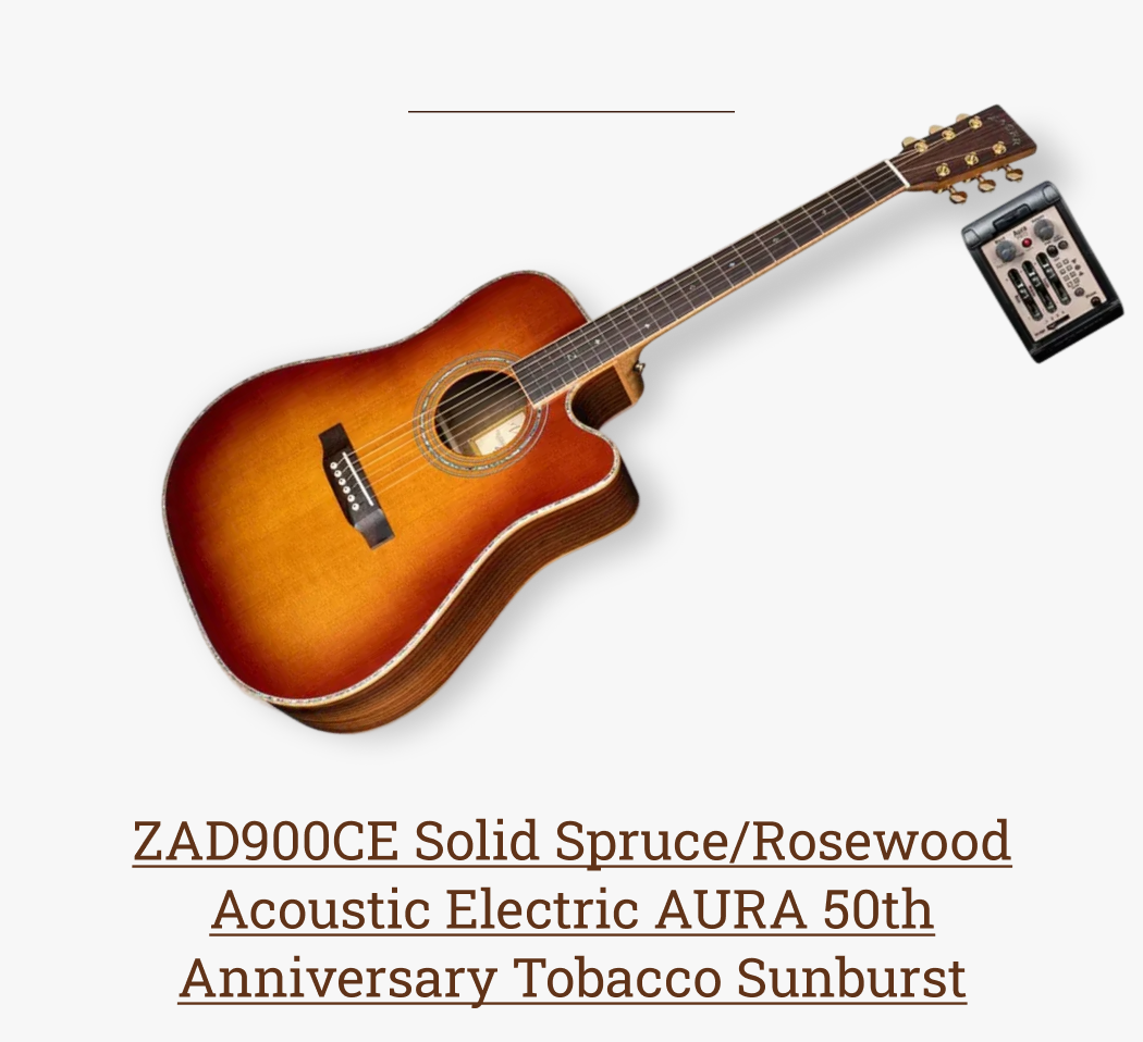 ZAD900CE Solid Spruce/Rosewood Acoustic Electric AURA 50th Anniversary Tobacco Sunburst Deal of the Day