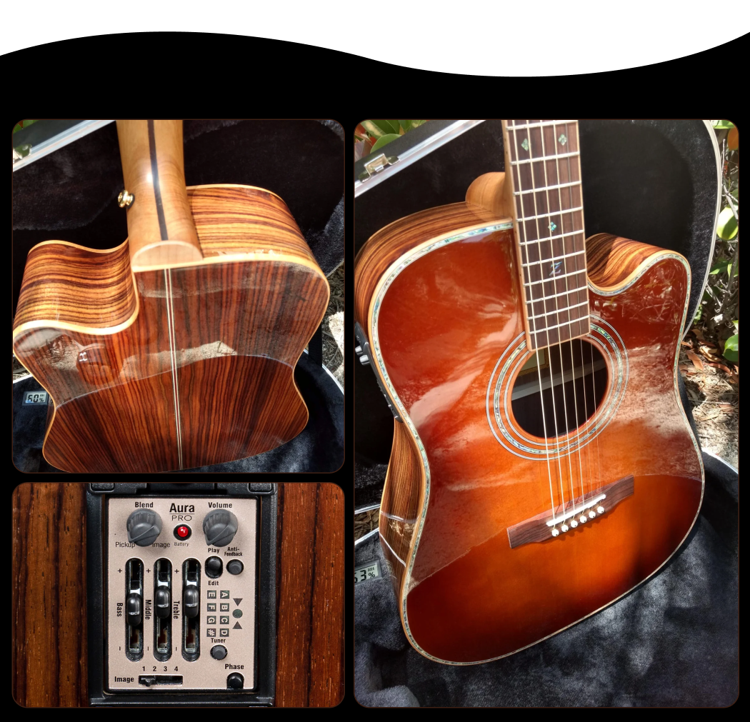 ZAD900CE Solid Spruce/Rosewood Acoustic Electric AURA Pro Series 50th Anniversary Tobacco Sunburst