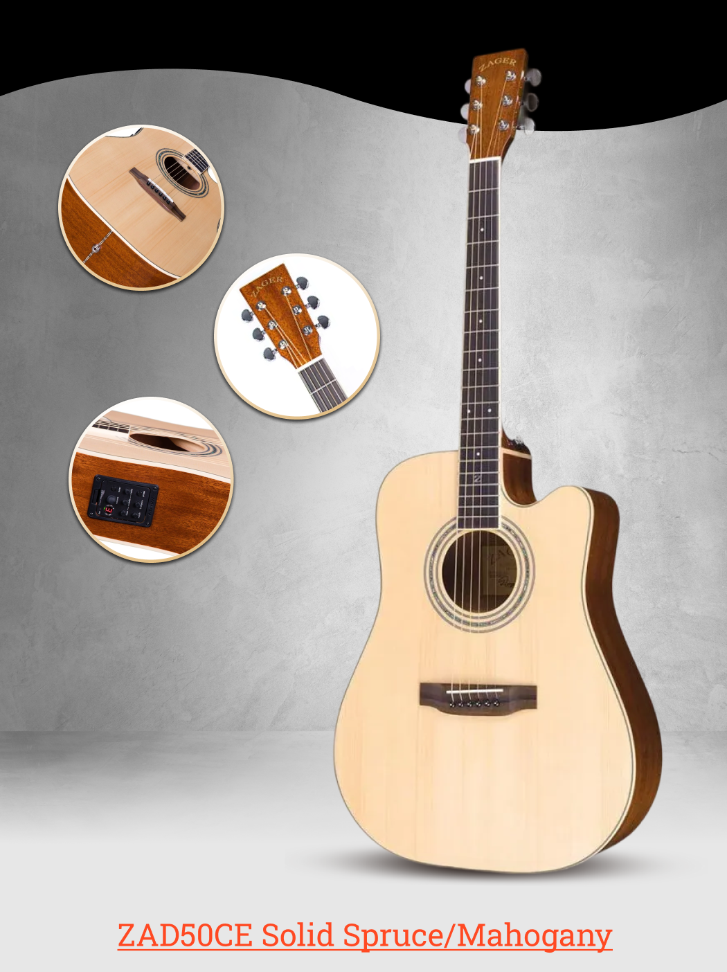 ZAD50CE Solid Spruce/Mahogany