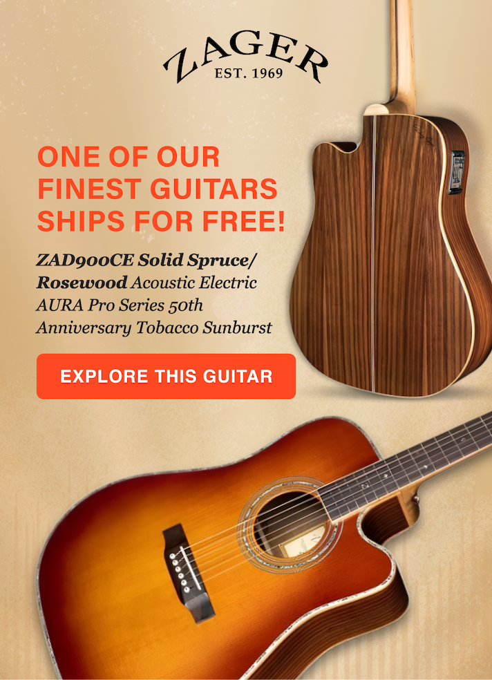 ZAD900CE Solid Spruce/Rosewood Acoustic Electric AURA Pro Series 50th Anniversary Tobacco Sunburst
