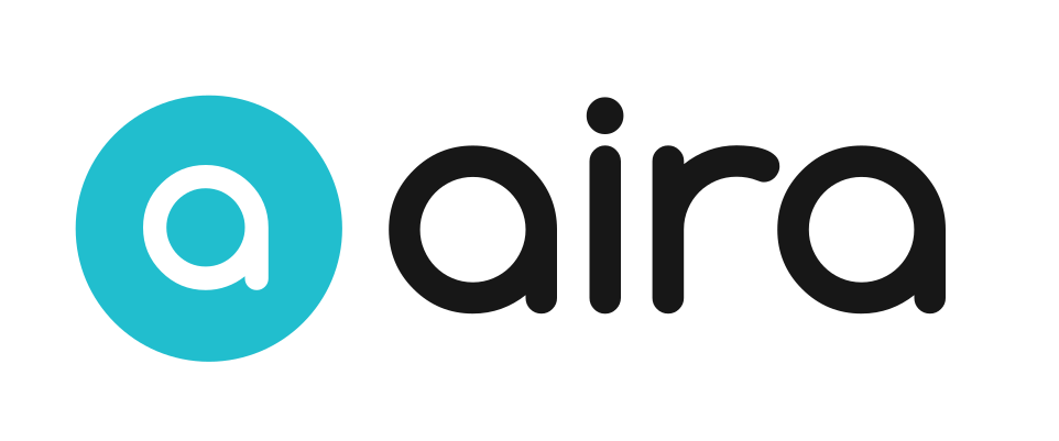 Aira logo, visit aira.io