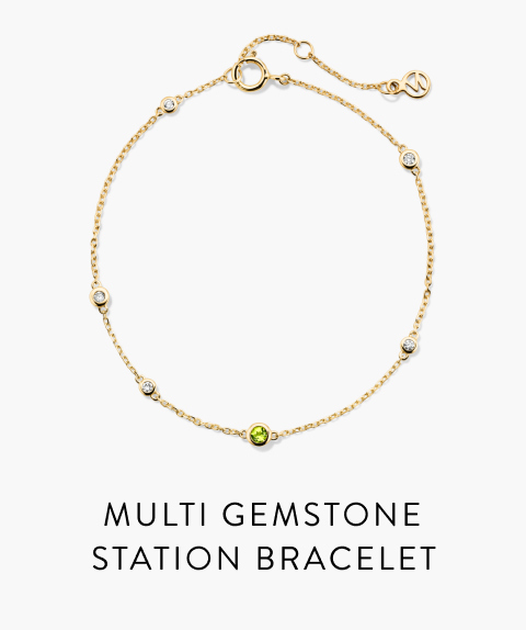 Multi Gemstone Station Bracelet.