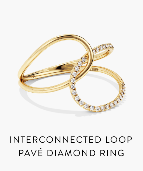 Interconnected Loop Pavé Diamond Ring.