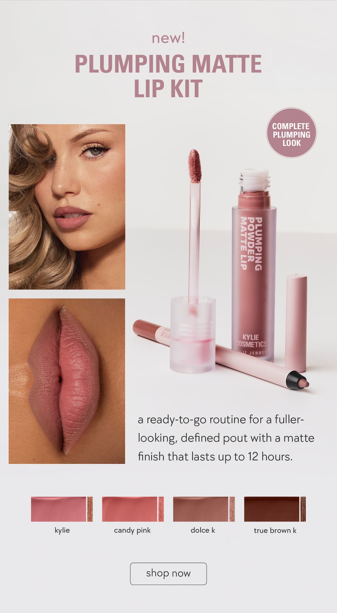 new! plumping matte lip kit