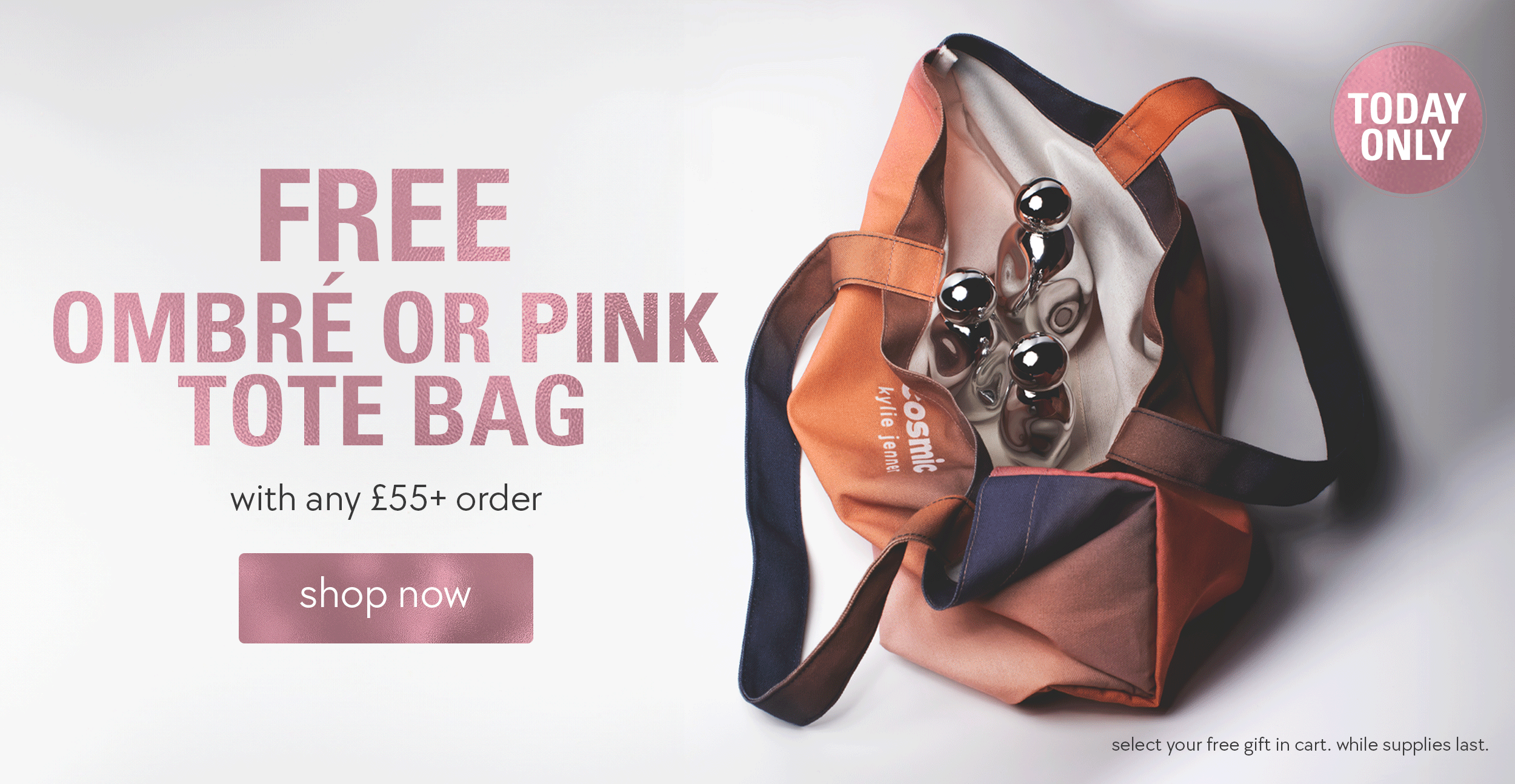 free ombré or pink tote bag