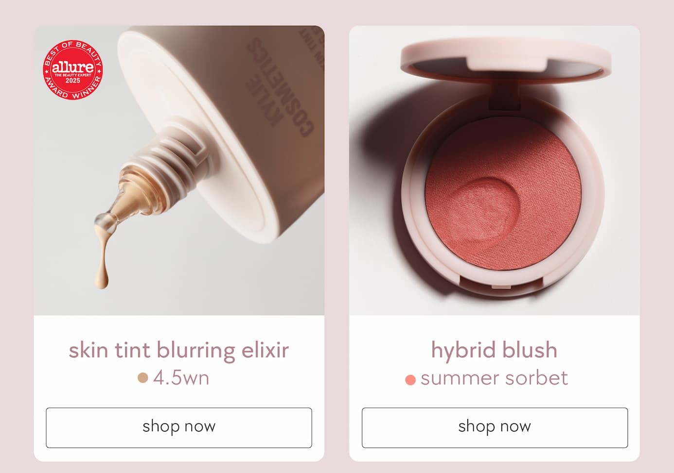 skint tint blurring elixir + hybrid blush