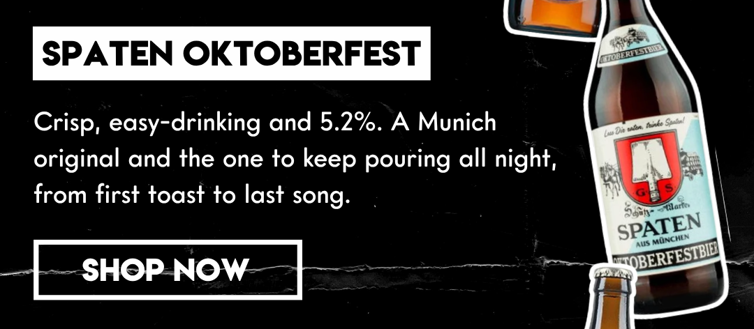 SPATEN OKTOBERFEST: Crisp, easy-drinking and 5.2%. A Munich original and the one to keep pouring all night, from first toast to last song.