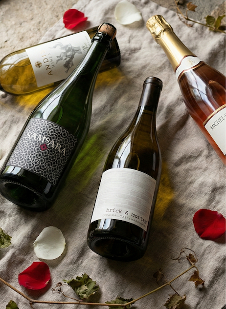 People Drinking Wine by Fireplace