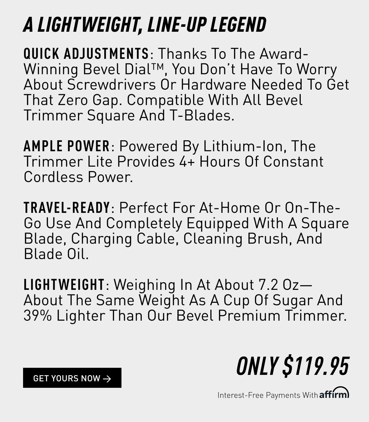 Introducing the Trimmer Lite Bevel