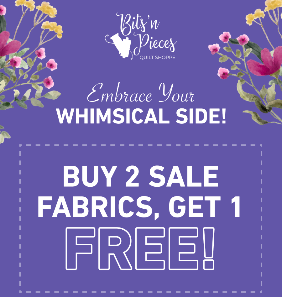 Buy 2 sale fabrics, get 1 free