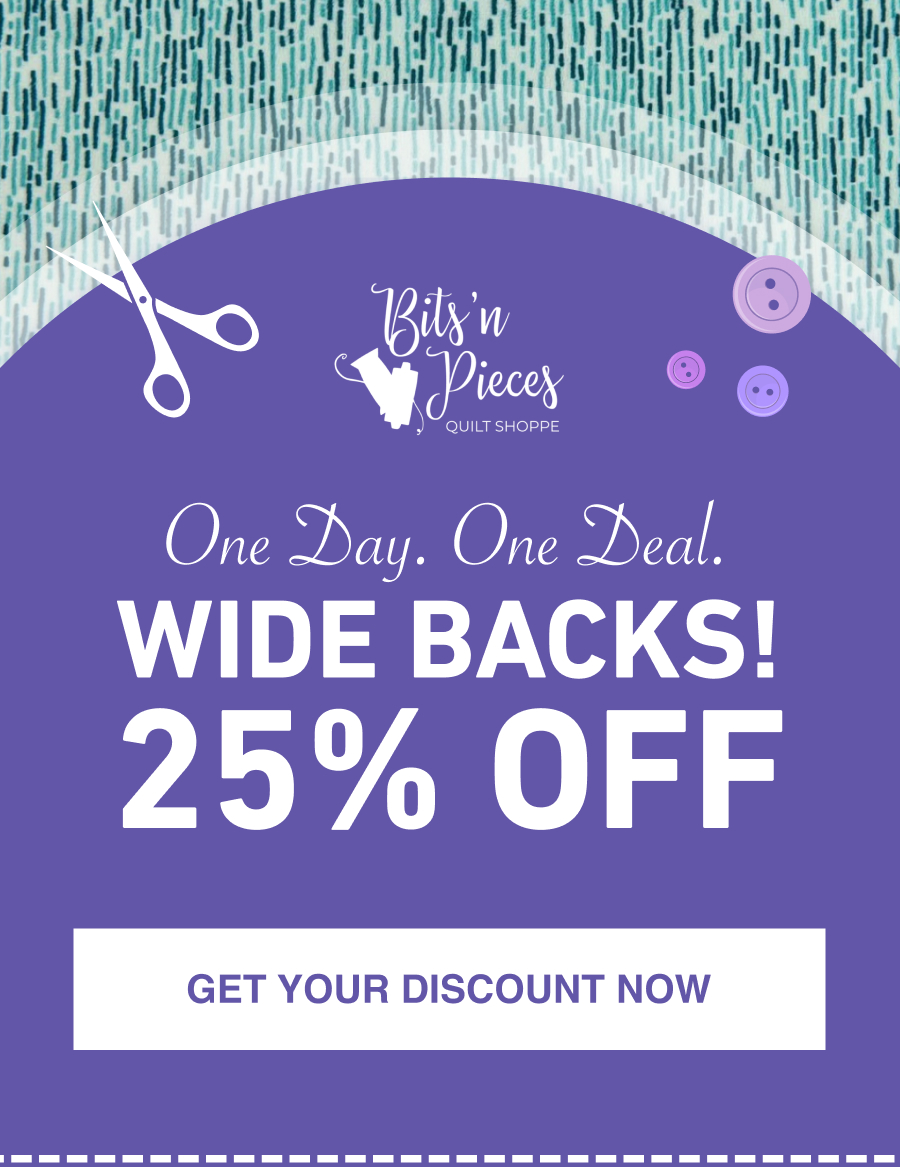 One Day. One Deal. Wide Backs 25% OFF!