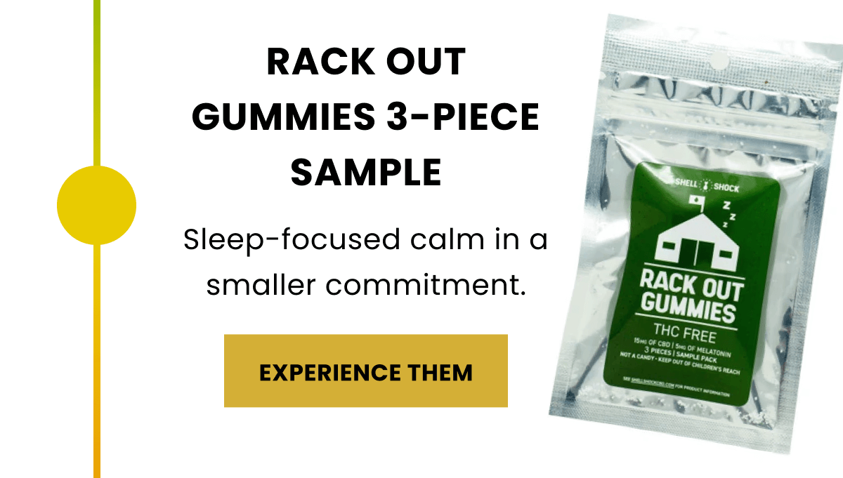 Rack Out Gummies 3-Piece Sample | Sleep-focused calm in a smaller commitment. | Experience Them