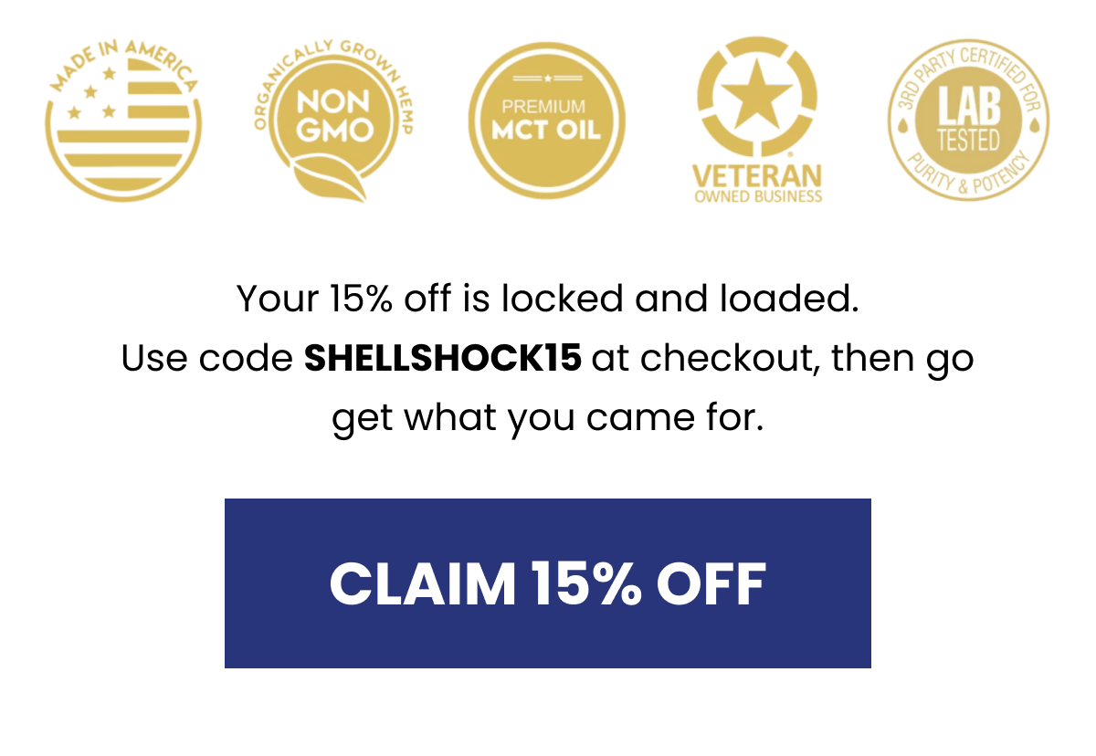 Your 15% off is locked and loaded. Use code SHELLSHOCK15 at checkout. Claim 15% off.