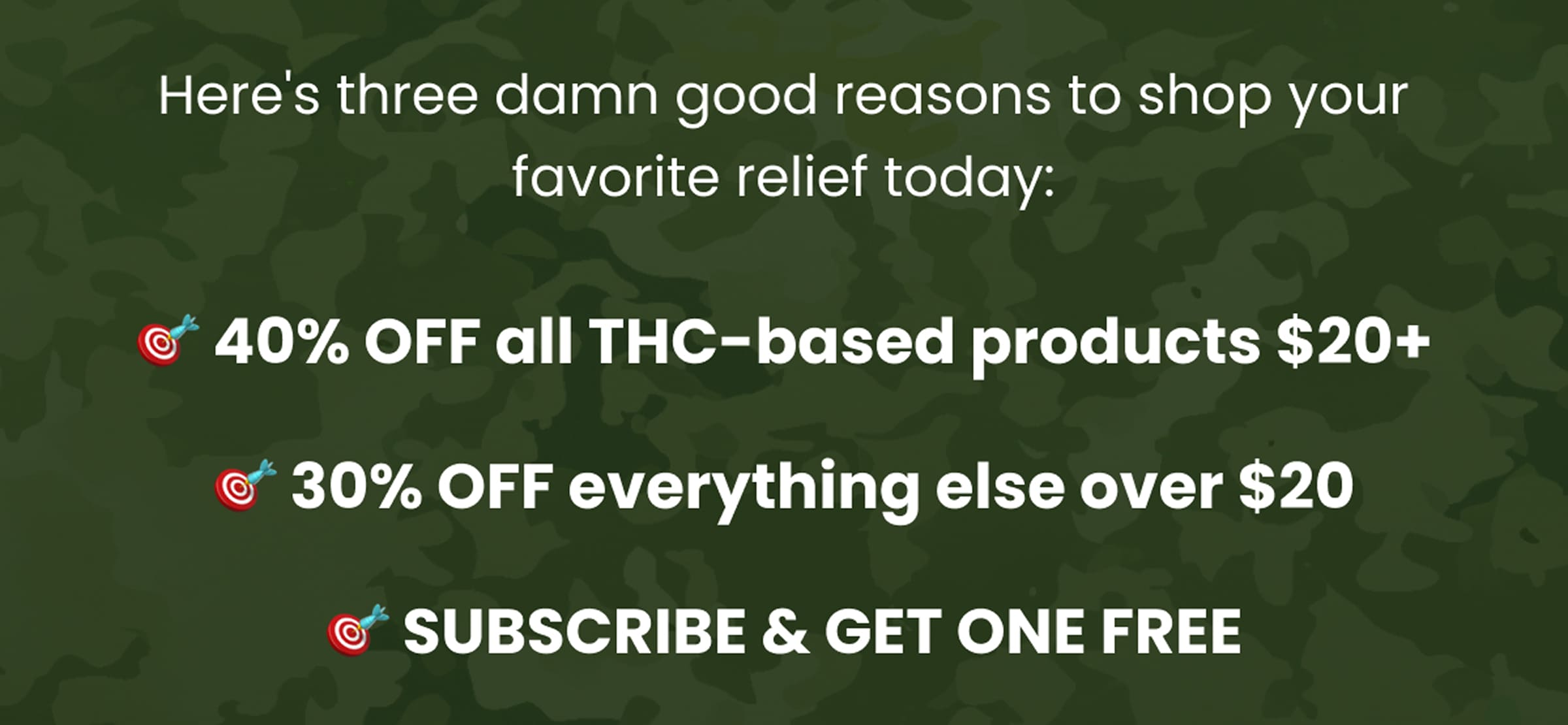 40% Off THC-Based $20+ | 30% Off Everything $20+ | Subscribe & Get One Free