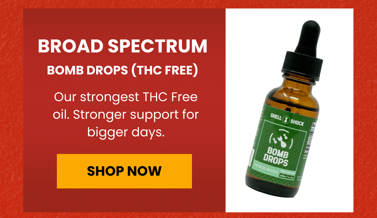 Broad Spectrum Bomb Drops (THC Free) | Our strongest THC Free oil. Stronger support for bigger days. | Shop Now