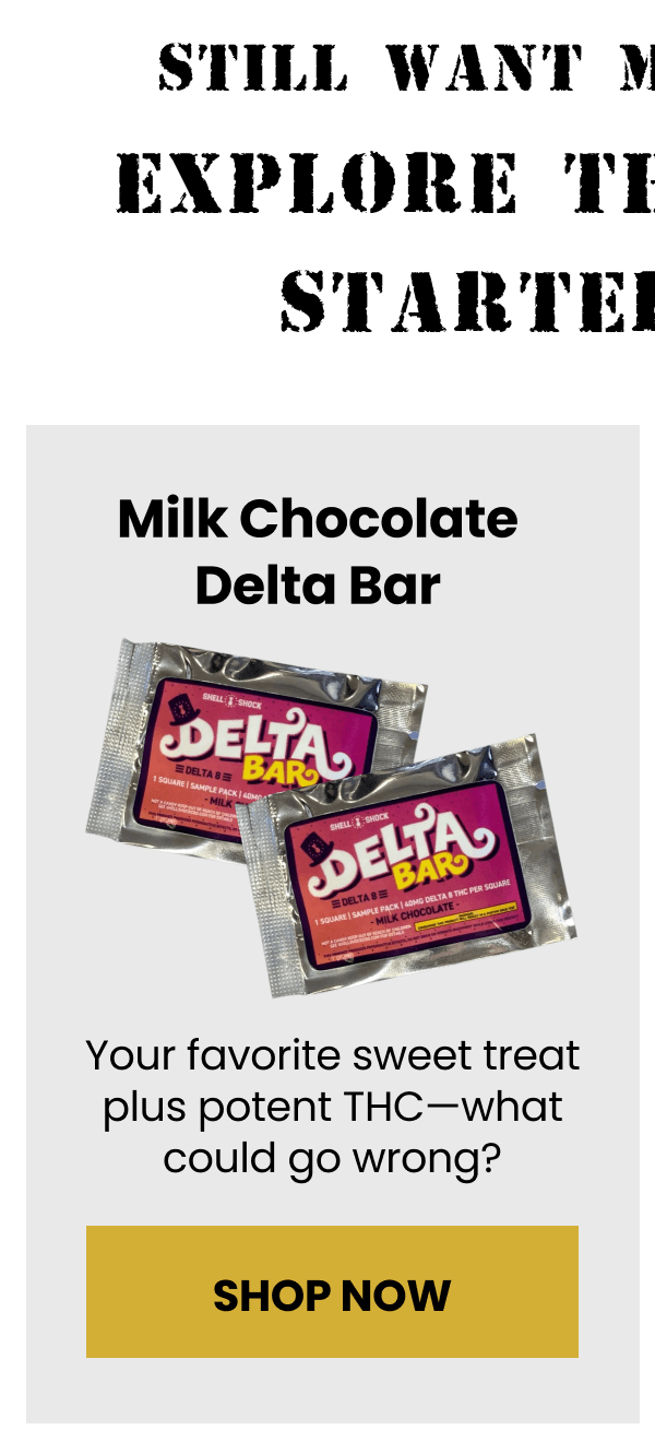 Milk Chocolate Delta Bar | Your favorite sweet treat plus potent THC—what could go wrong? | Shop Now