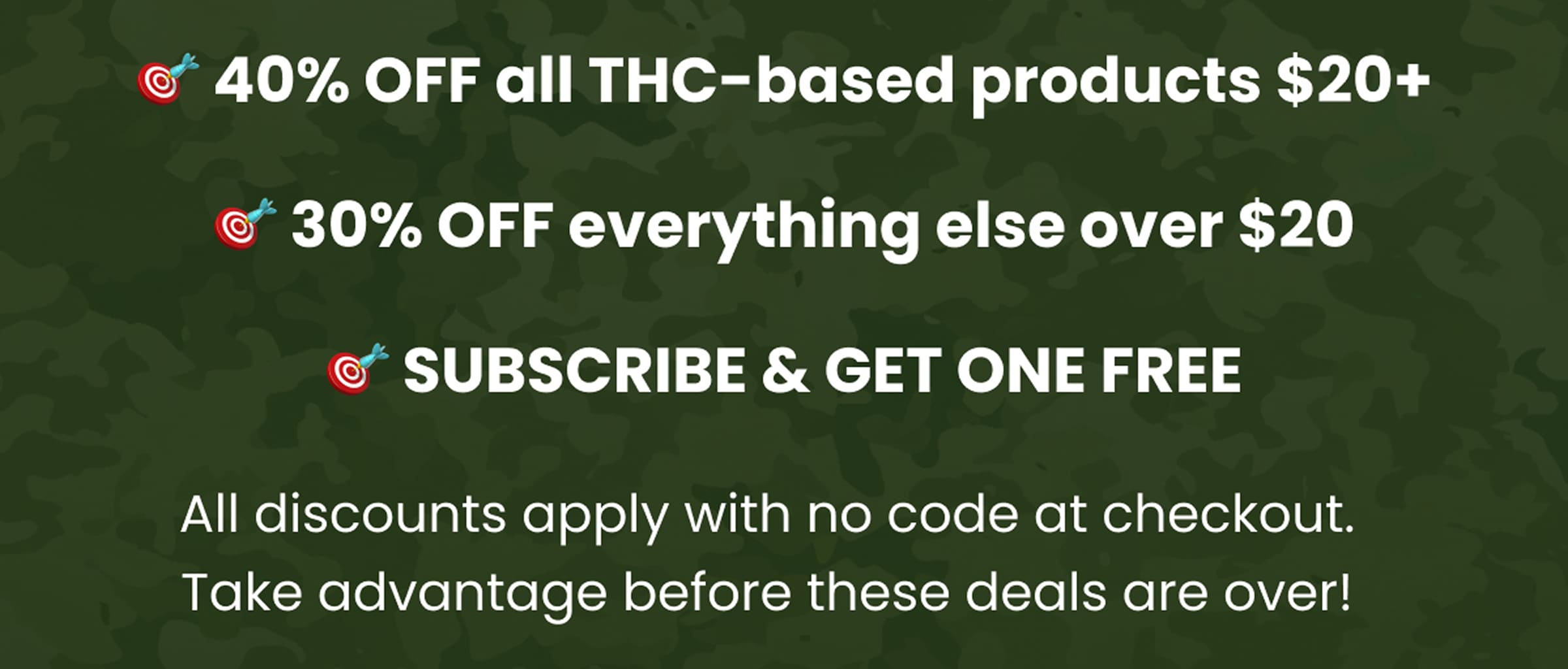 40% Off THC $20+ | 30% Off Everything Else $20+  | Subscribe & Get One Free