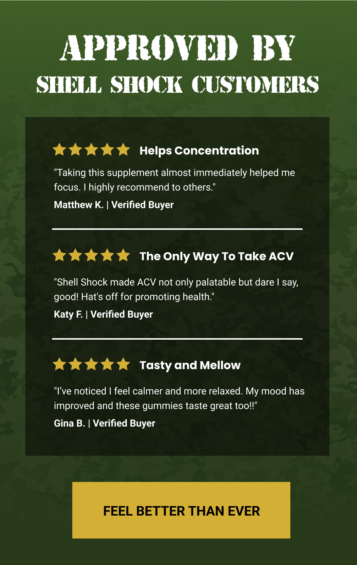 Approved By Shell Shock Customers | 5 Star Reviews | Feel Better Than Ever