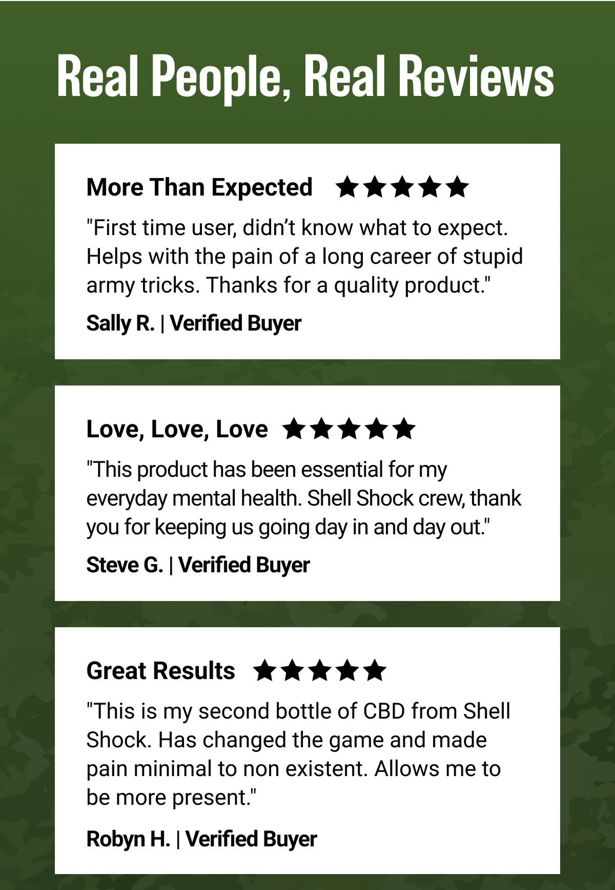 Real People, Real 5 Star Reviews