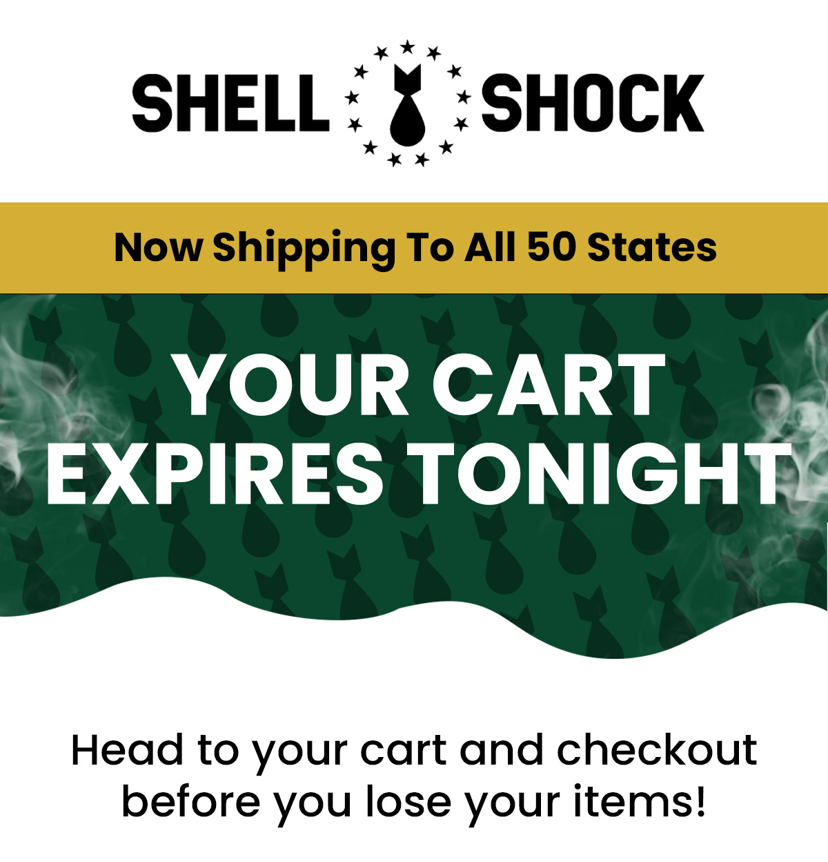 Your cart expires tonight Head to your cart and checkout before you lose your items!