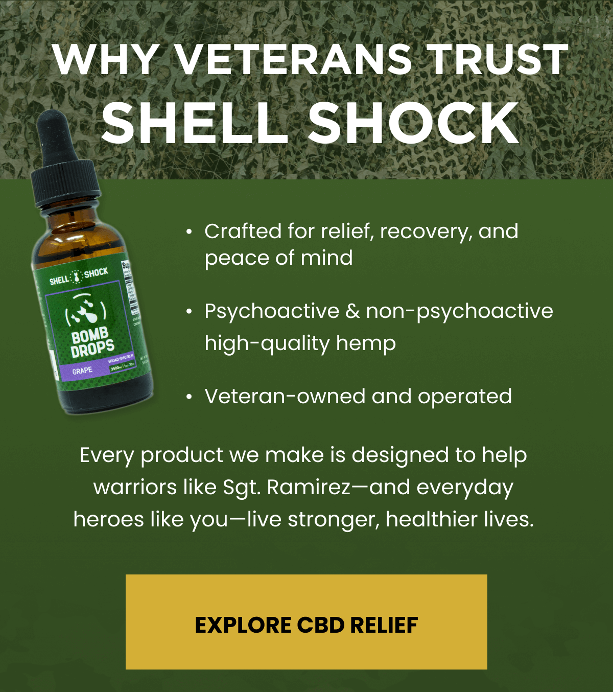 Why Veterans Trust Shell Shock | EXPLORE CBD RELIEF