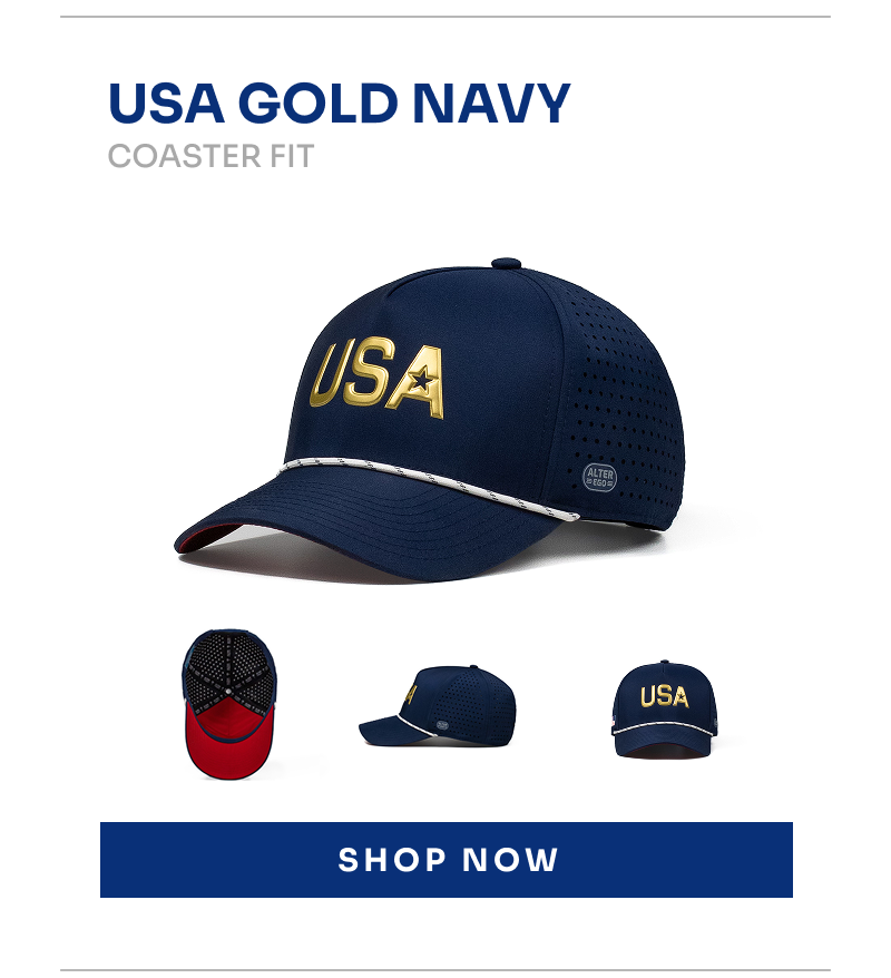USA Gold Navy. Coaster Fit.