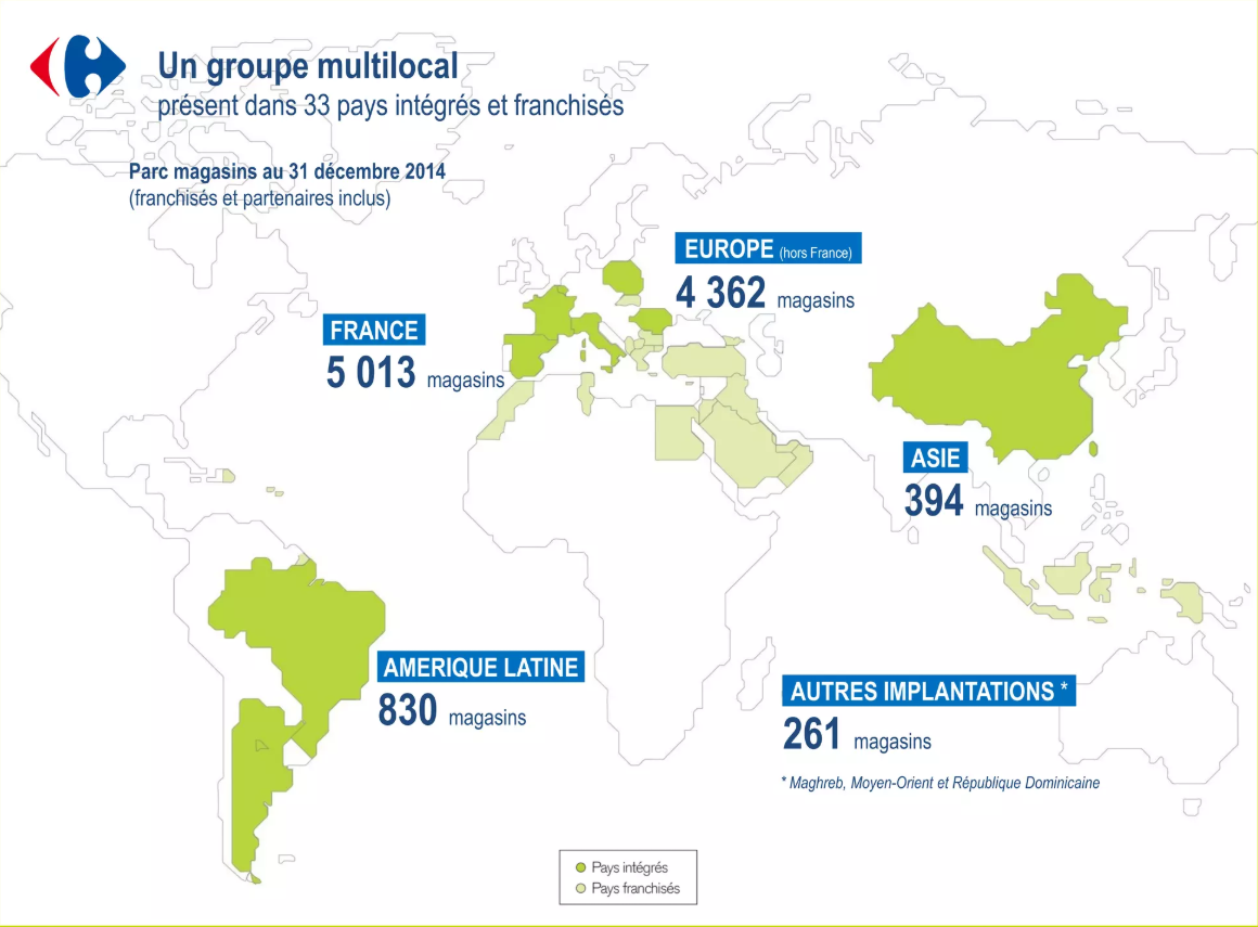 Répartition géographique des magasins Carrefour